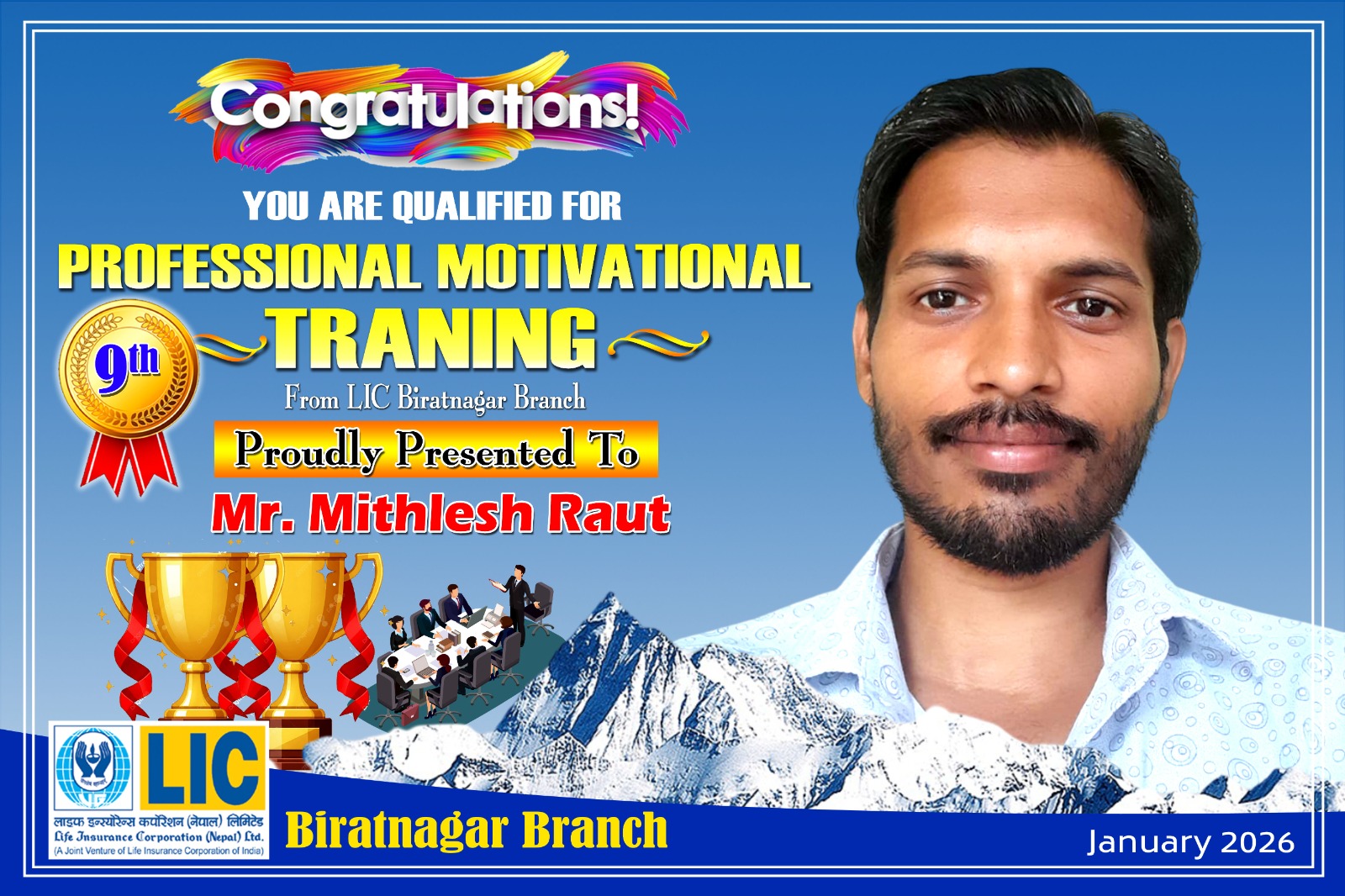 Club Member Excellence Award - LIC Nepal Ltd.